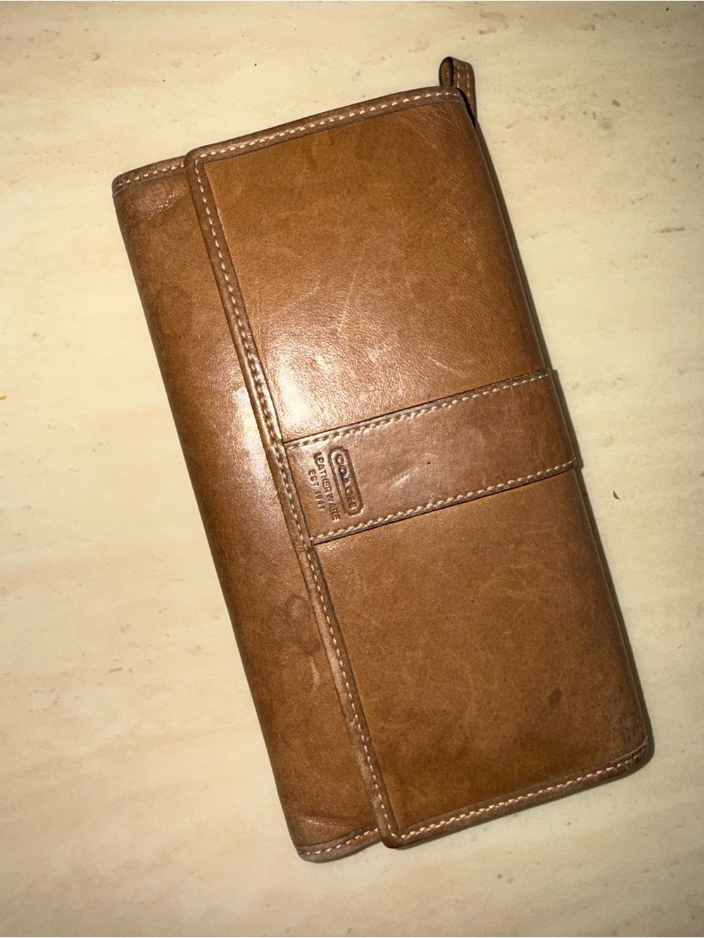 Leather Travel Wallet Organizer - Brown